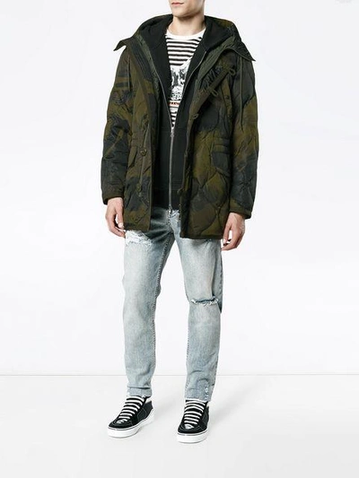 Shop Moncler Gaillon Camouflage-print Jacket In Green