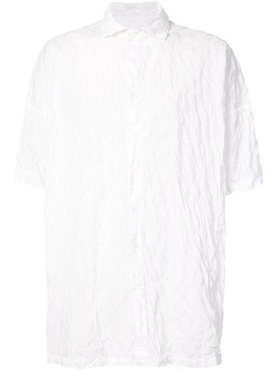 Shop Casey Casey Creased Half Sleeve Shirt - White