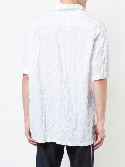 Shop Casey Casey Creased Half Sleeve Shirt - White
