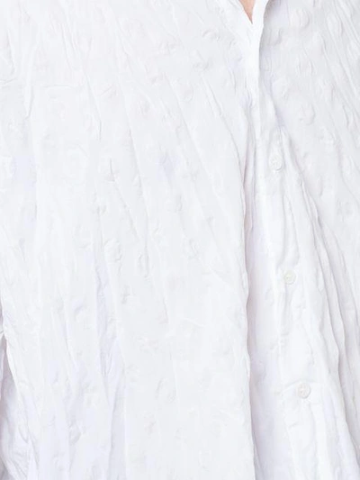 Shop Casey Casey Creased Half Sleeve Shirt - White