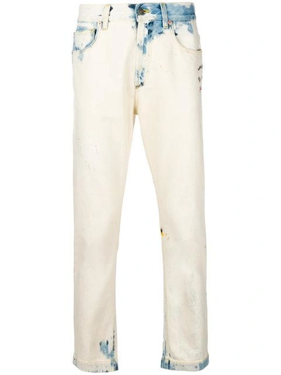 Shop Gucci Bleached-effect Jeans In White