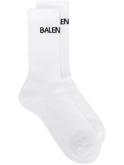 Shop Balenciaga Basic Logo Socks In White