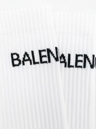 Shop Balenciaga Basic Logo Socks In White