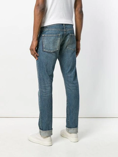 Shop Saint Laurent Zip Fastened Jeans - Blue