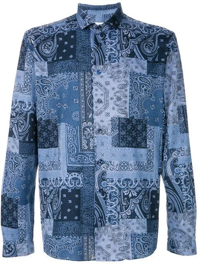 Shop Etro Printed Design Shirt In Blue