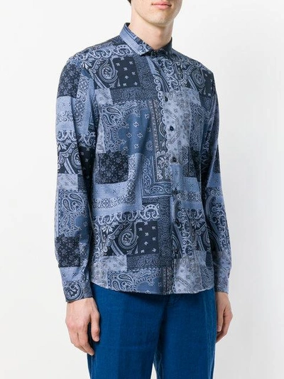 Shop Etro Printed Design Shirt In Blue