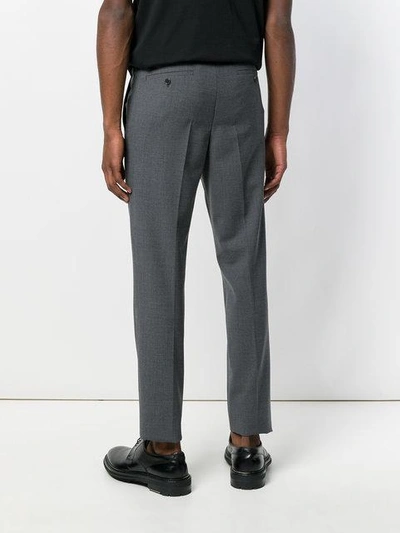 Shop Neil Barrett Cropped Tailored Track Pants - Grey