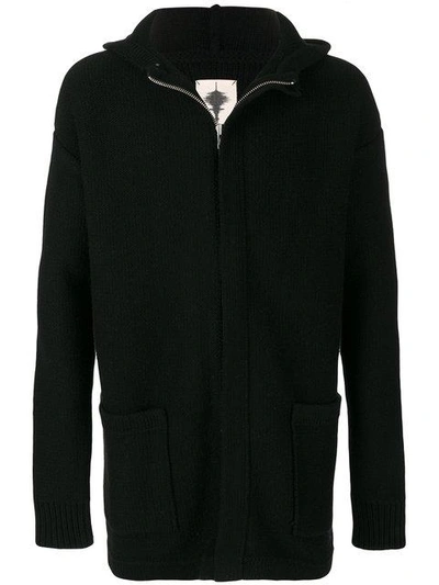 Shop Forcerepublik Long Hooded Sweatshirt - Black