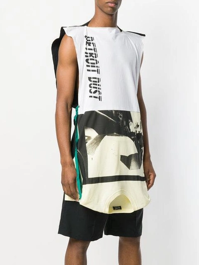 Shop Raf Simons Printed Sleeveless T-shirt In Yellow