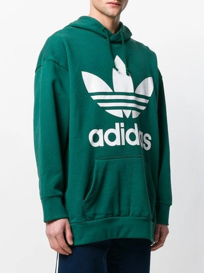 Shop Adidas Originals Adidas Trefoil Hoodie - Green