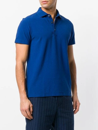 Shop Drumohr Classic Polo Shirt In Blue