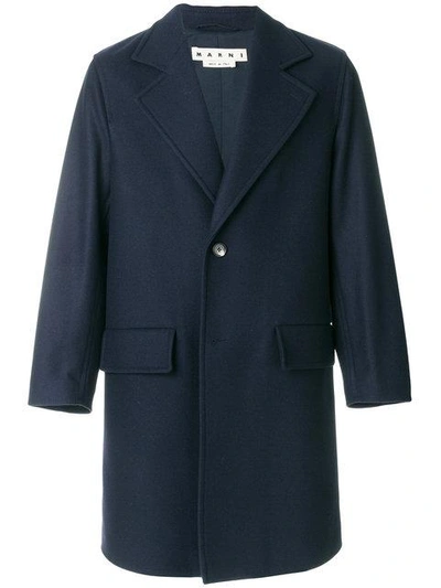 Shop Marni Einreihiger Mantel In Blue