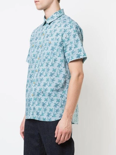 Shop Michael Bastian Palm Tree Shirt In Blue