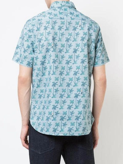 Shop Michael Bastian Palm Tree Shirt In Blue