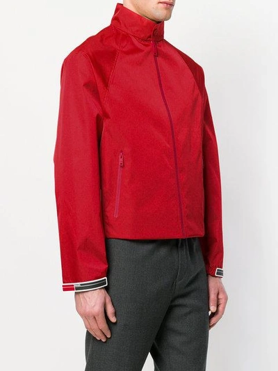 Shop Prada Gabardine Nylon Bomber Jacket In Red