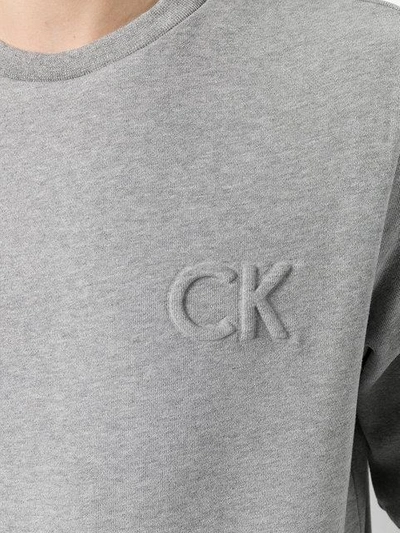 Shop Calvin Klein Jeans Logo Sweatshirt - Grey