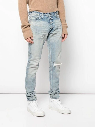 John Elliott Distressed Slim In Blue