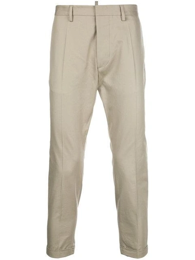 Shop Dsquared2 Relaxed Fit Chinos In Neutrals