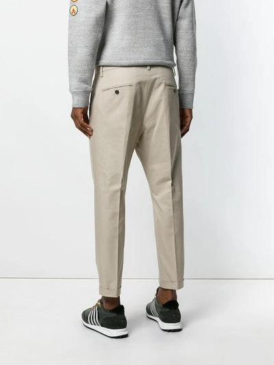 Shop Dsquared2 Relaxed Fit Chinos In Neutrals
