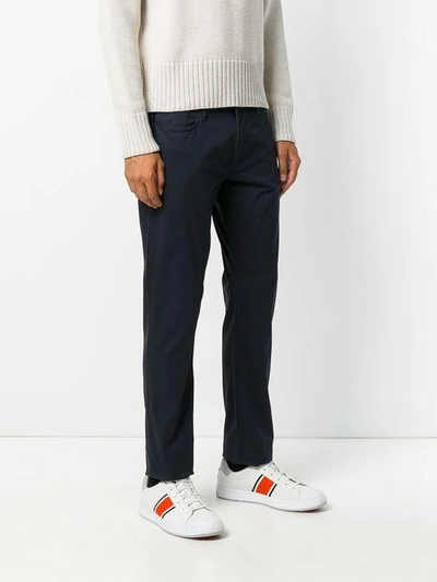 Shop Armani Jeans Slim Fit Trousers In Blue
