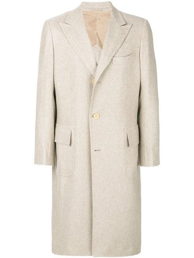 Shop Kiton Cashmere Coat In Neutrals