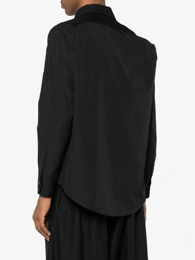 Shop Yohji Yamamoto Black Cotton Pleated Shirt