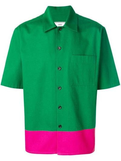 Shop Ami Alexandre Mattiussi Short Sleeve Shirt In Green