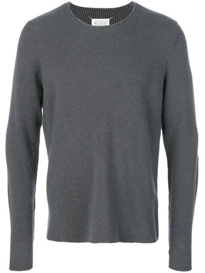 Shop Maison Margiela Fine Knit Sweater - Grey