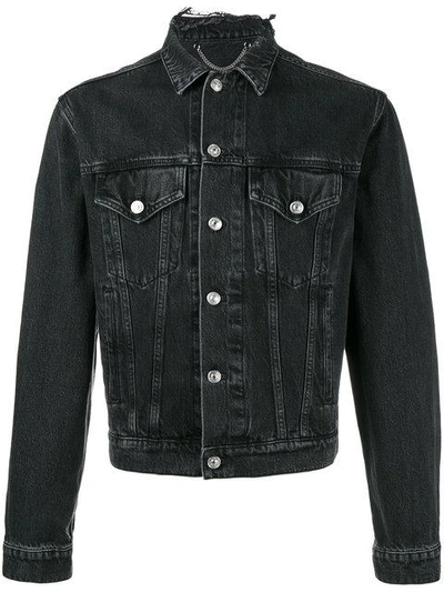 Shop Balenciaga Sinners Denim Jacket - Black