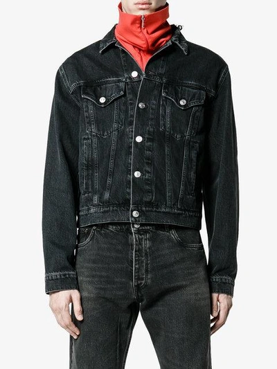 Shop Balenciaga Sinners Denim Jacket - Black