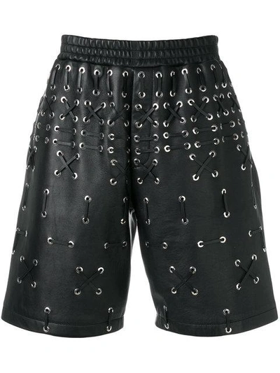 Shop Les Hommes Lace Detail Shorts