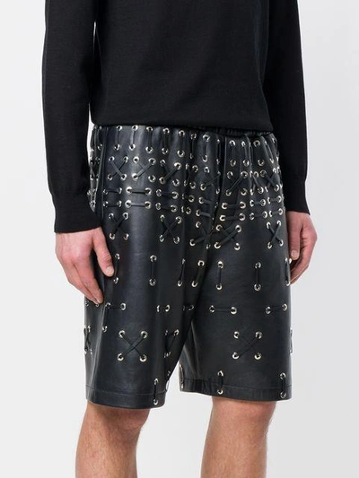 Shop Les Hommes Lace Detail Shorts