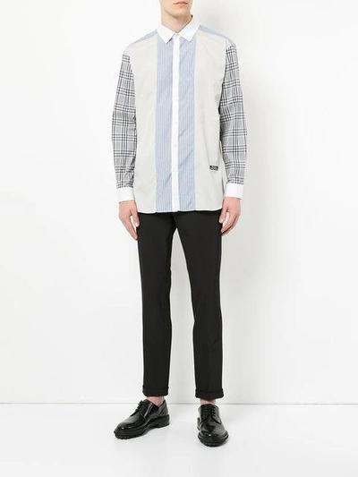 Shop Education From Youngmachines Striped Shirt  In Neutrals