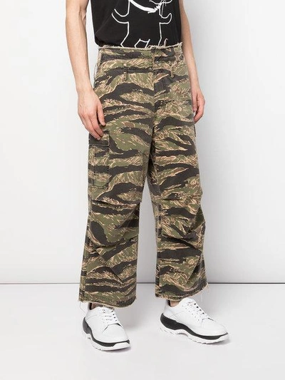 Shop Sankuanz Camouflage Style Print Wide Leg Trousers