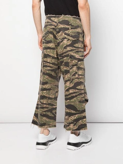 Shop Sankuanz Camouflage Style Print Wide Leg Trousers