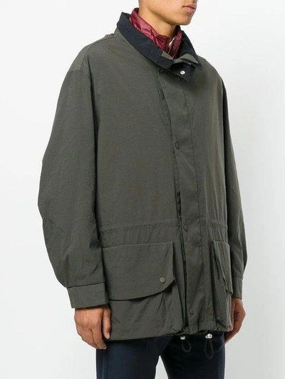 Shop Maison Margiela Hooded Double Layer Parka Coat In Green