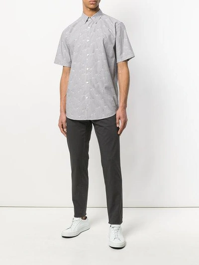 Shop Theory Striped Shirt In Grey