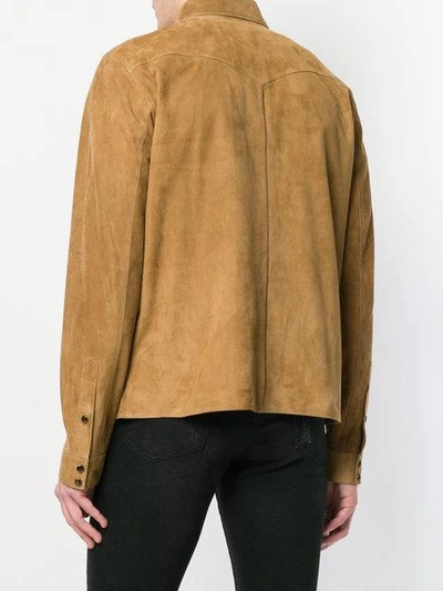 Shop Saint Laurent Double Pocket Shirt - Brown