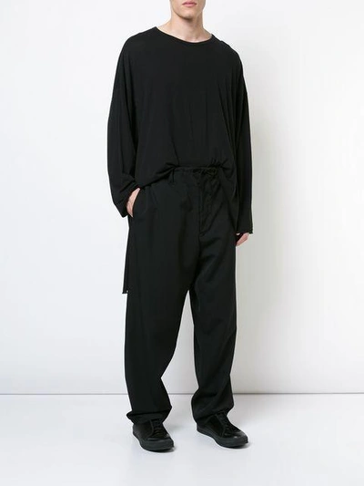 Shop Yohji Yamamoto High Low T-shirt In Black