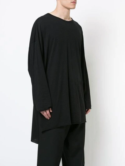 Shop Yohji Yamamoto High Low T-shirt In Black