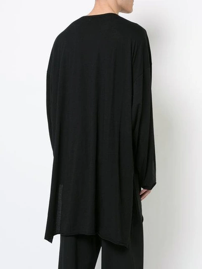 Shop Yohji Yamamoto High Low T-shirt In Black