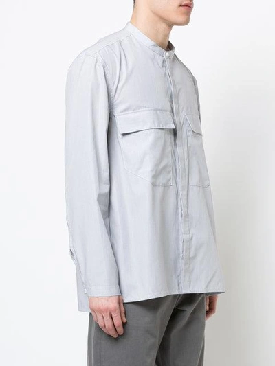 Shop Siki Im Striped Cargo Monk Shirt In White