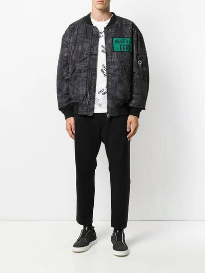 Shop Diesel Printed Bomber Jacket - Green