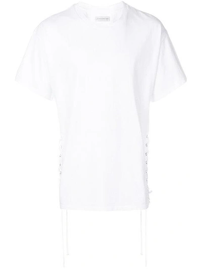 Shop Faith Connexion Lace-up T-shirt In White