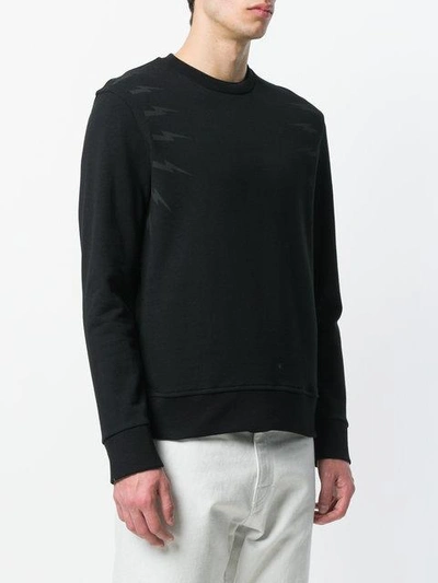 Shop Neil Barrett Lightning Bolt Sweatshirt - Black
