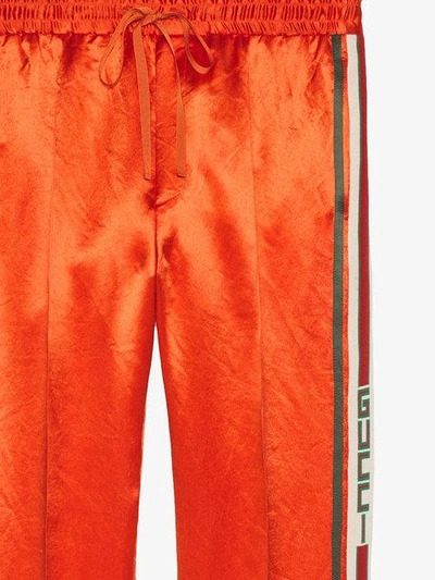 Shop Gucci Acetate Jogging Pant With Stripe In Yellow