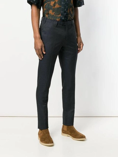 Shop Pt01 Slim Tailored Trousers In Blue