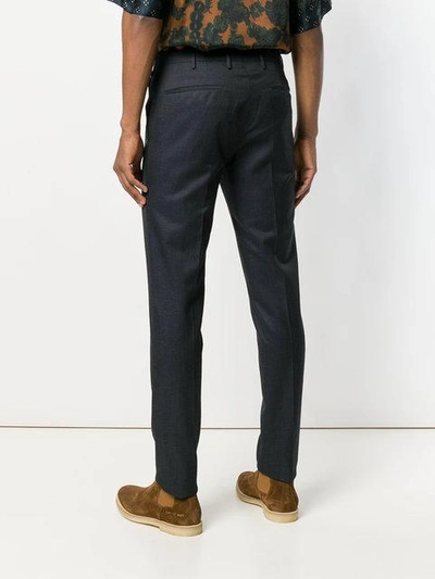Shop Pt01 Slim Tailored Trousers In Blue