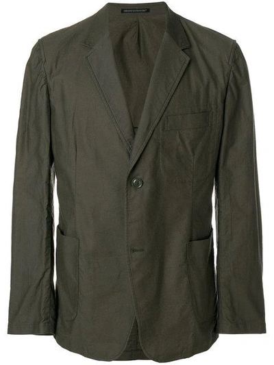 Shop Yohji Yamamoto Single Breasted Blazer - Green