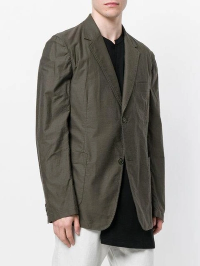 Shop Yohji Yamamoto Single Breasted Blazer - Green